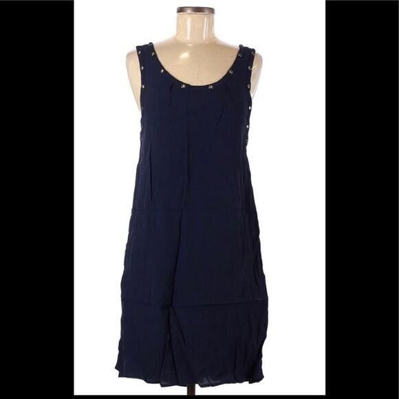 ASTR Anthropologie Silk‎ Dress Knee Length Blue Sleeveless. Size medium. - Picture 1 of 2